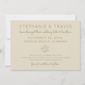 Mod Monstera Leaf Green en Tan New Changed Save The Date (Achterkant)