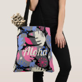 Mod Monstera Leaf Hawaiian Tropical Grey Beach tas (Dichtbij)