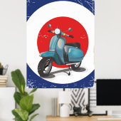 Mod Motorbike vintage poster (Thuiskantoor)