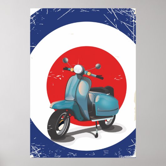 Mod Motorfiets vintage poster (Voorkant)