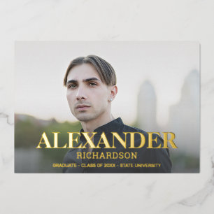 Mod Name Photo Graduation Party Folie Uitnodiging