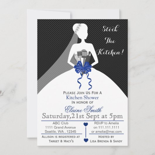 Mod Navy veegt het keukenVrijgezellenfeest uit Kaart (Voorkant)