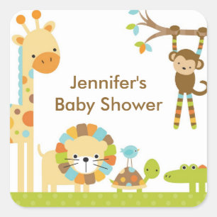 Mod Oerwoud Safari Baby shower Stickers