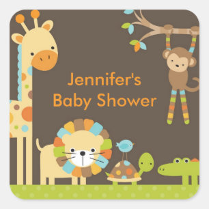 Mod Oerwoud Safari Baby shower Stickers