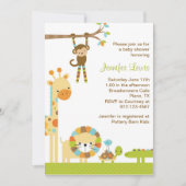 Mod Oerwoud Safari Baby shower Uitnodiging (Voorkant)