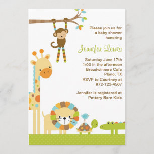 Mod Oerwoud Safari Baby shower Uitnodiging