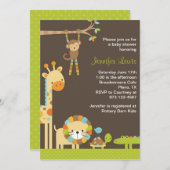 Mod Oerwoud Safari Baby shower Uitnodiging (Voorkant / Achterkant)