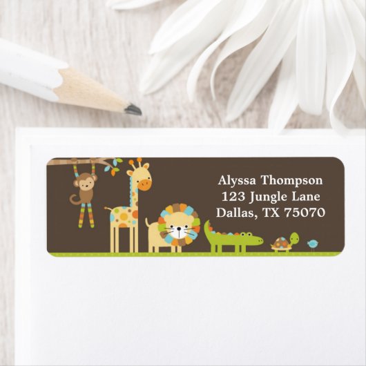 Mod Oerwoud Safari Return Address Labels (Insitu)