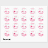 Mod Olifanten Roze Ronde Favor Sticker (Vel)