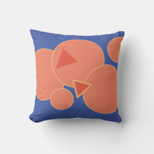 "Mod" Oranje bloesem en blauwe Kussensloop Accent Kussen