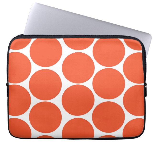 MOD ORANJE POLKA DOTS PATTERN LAPTOP SLEEVE (Voorkant)