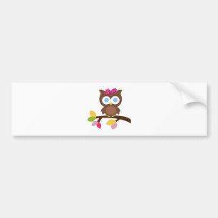 Mod Owl Design Birthday Party Invitation Favors Bumpersticker