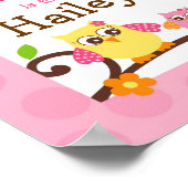 Mod Owl Flower Girls Nursery Wall Art Name Print (Hoek)