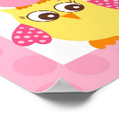 Mod Owl Flower Girls Nursery Wall Art Print (Hoek)