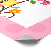 Mod Owl Flower Girls Nursery Wall Art Print (Hoek)