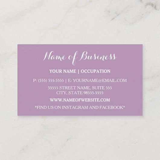 Mod Paars en White Polka Dots Event Planner Visitekaartje (Achterkant)