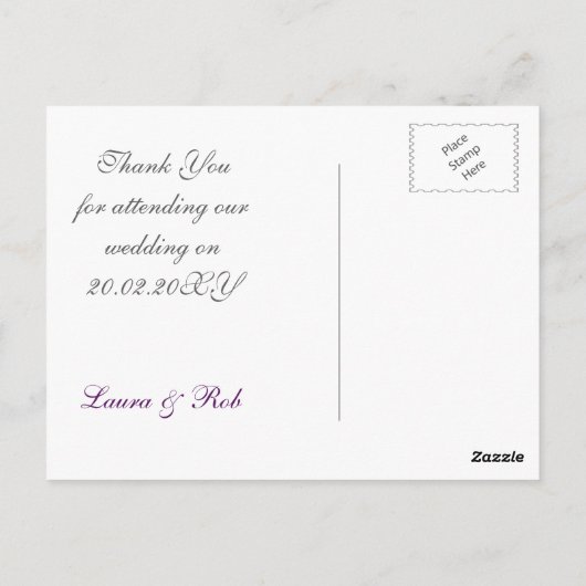 Mod paarse, blauwgroen blauwe pauw bedankjes briefkaart (Achterkant)