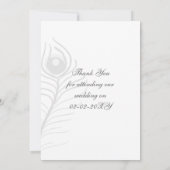 Mod paarse, blauwgroen blauwe pauw bruiloft Hartel Kaart (Achterkant)