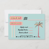 Mod Palm Springs Trouwbord RSVP kaarten (Voorkant)
