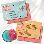 Mod Palm Springs Wedding Details Informatie Kaart