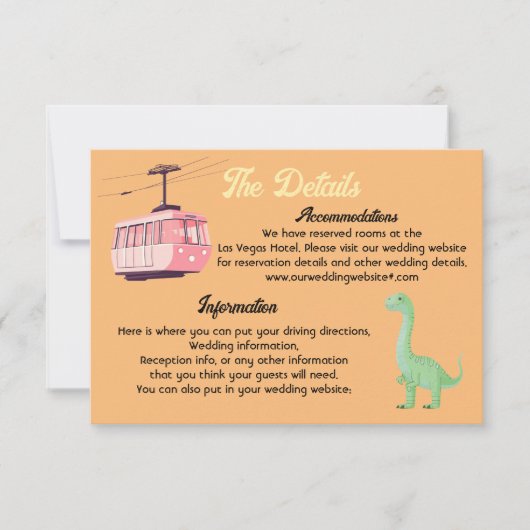 Mod Palm Springs Wedding Details Informatie Kaart (Voorkant)