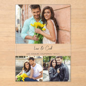 MOD Para Photo Trio H Save the Date Acryl Uitnodigingen (Voorkant)