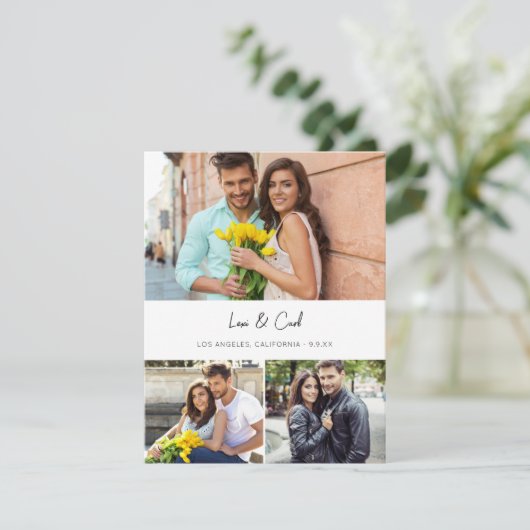MOD Para Photo Trio H Save the Date - Small Kaart (Staand voorkant)