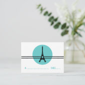Mod Parisian Stippen Place Card, Aqua Plaatskaartje (Staand voorkant)