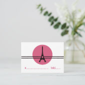 Mod Parisian Stippen Place Card, Roze Plaatskaartje (Staand voorkant)