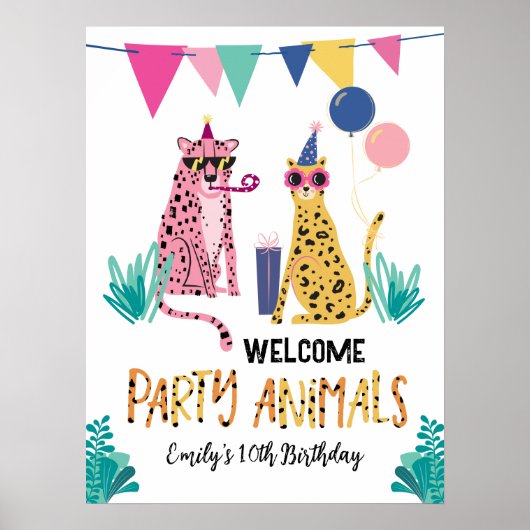 Mod Party Animals Kind verjaardagsfeest Poster (Voorkant)