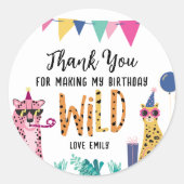 Mod Party Animals Kind verjaardagsfeest Stickers (Voorkant)