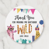 Mod Party Animals Kind verjaardagsfeest voorkeurst Bedankjes Labels (Voorkant)