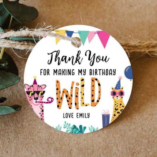 Mod Party Animals Kind verjaardagsfeest voorkeurst Bedankjes Labels