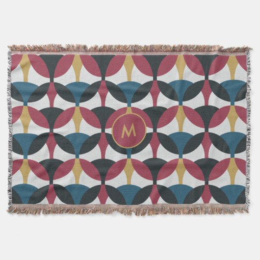 Mod Patroon Fleece Deken met Monogram (Voorkant)