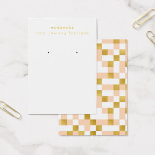 Mod Peach Gold Checkerboard - Verzamelkaarten Visitekaartje