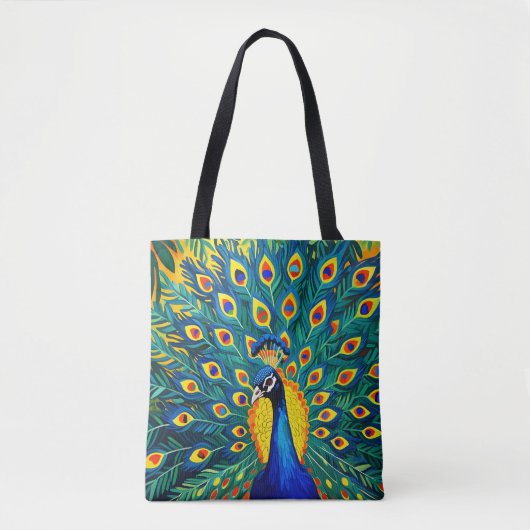 Mod Peacock Tote Bag (Voorkant)