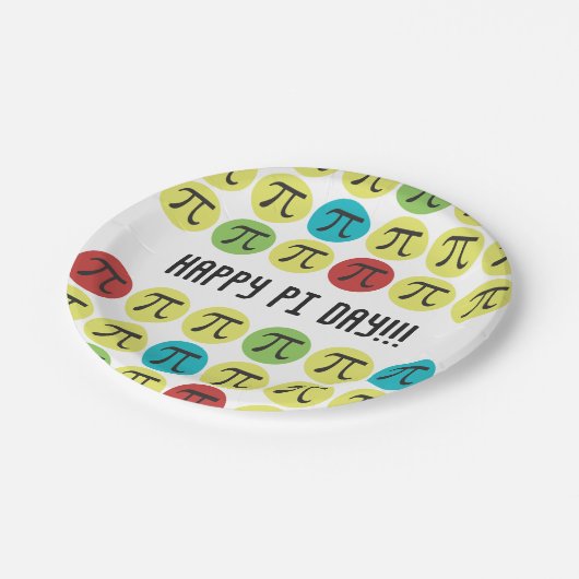 Mod Pi-Bord levert kleurrijk Pi-papier Papieren Bordje (Gekanteld)