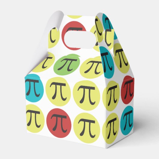 Mod Pi Day - Kleurrijke Pi-symboolcirkels Bedankdoosjes (Voorkant Zijde)