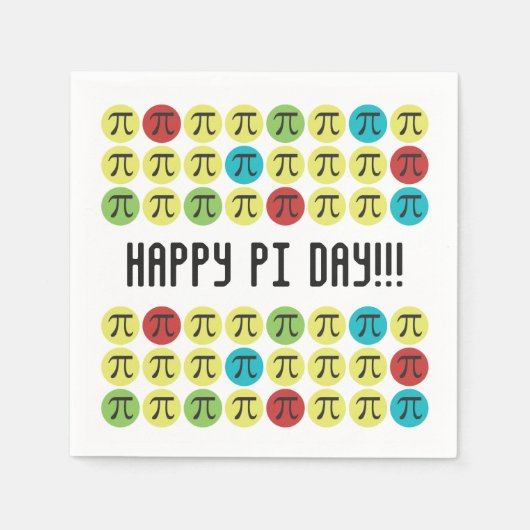 Mod Pi - Happy Pi Day Party Paper Napkins Servet (Voorkant)