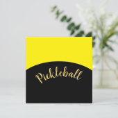 Mod Pickleball Script Helder Geel Zwart Curves Kaart (Staand voorkant)