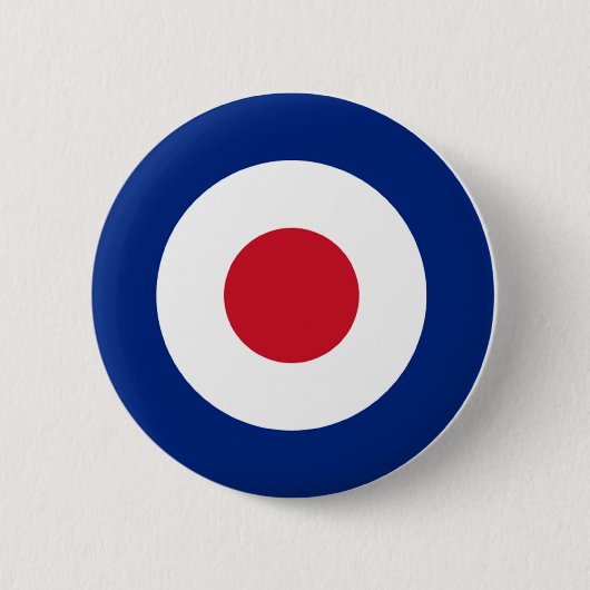 MOD Pinback Button Blue Red en White (Voorkant)