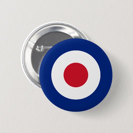 MOD Pinback Button Blue Red en White (Voorkant /achterkant)