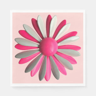 MOD PINK 60s Flower - Bloemen lente zomer tuin Servet