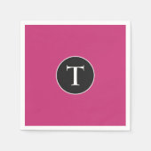 Mod Pink & White Initiaal Servet (Voorkant)