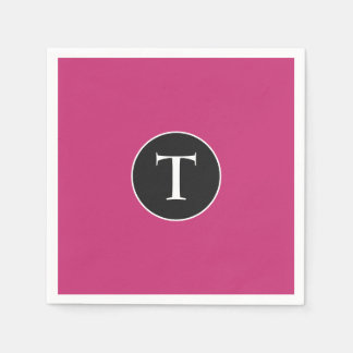 Mod Pink & White Initiaal Servet