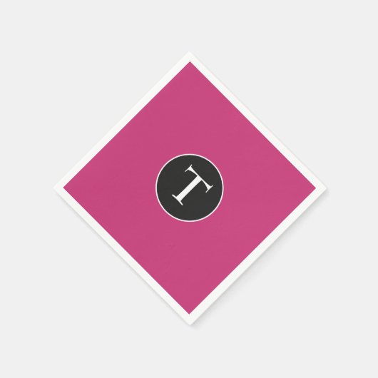 Mod Pink & White Initiaal Servet (Hoek)