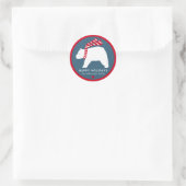 mod polar bears- navy blue- round holiday stickers (Tas)