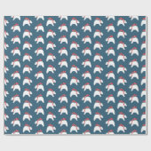 Mod Polar Beren- Navy- Christmas Wrapping Paper Cadeaupapier (Vlak)
