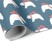 Mod Polar Beren- Navy- Christmas Wrapping Paper Cadeaupapier (Rol Hoek)