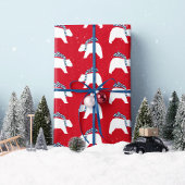 Mod Polar Beren- Rood- Kerst inpakpapier